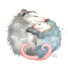 Possum Love Print Gift For Her Possums Hugging Print Gift For Mom Nursery Gifts Mom And Baby Print Possum Mom Opossum Art Awesome Possum Baby Possum Art