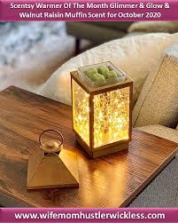 Go for the glitz this holiday season with the spectacular. Scentsy Warmer Of The Month Glimmer Glow Walnut Raisin Muffin Scent For October 2020