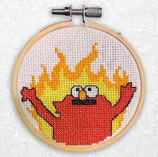 About orenco originals ™ digital counted cross stitch patterns. Flaming Elmo Cross Stitch Pattern In 2021 Cross Stitch Patterns Stitch Patterns Cross Stitch Art