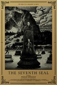 A movie ostensibly about a crusades soldier playing chess with death in time of plague. The Seventh Seal Movie Poster By Huang Hai