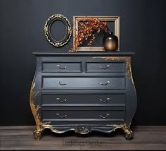 Fmp Ash And Gold Leaf Black Painted Furniture Gold Leaf Furniture Diy Furniture Renovation