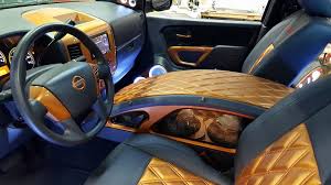 Custom Interior With Center Console Subwoofer Enclosure Housing 4 10 Fpr Series Shallow Mount Mtxa Custom Car Interior Car Audio Installation Nissan Titan