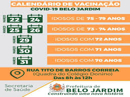 Calendário de vacinação sbim ocupacional comentários 1. Prefeitura De Belo Jardim Divulga Calendario De Vacinacao Contra Covid 19 Para Idosos A Partir De 70 Anos Prefeitura De Belo Jardim