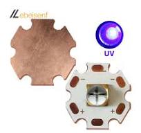 UV 10W LED Ultraviolet Lamp 6565 SMD Quartz Ceramic COB 4 Chips, 365-405nm  Wavelength, Purple Light, with 20mm Copper Substrate