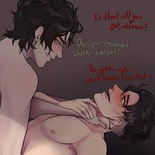 Spicy crop~ I just,,, love these two,,, Monozuki belongs to @machonachos – @ pompadorkery on Tumblr