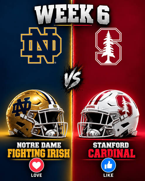 ️ CONFIRMED: The Notre Dame Fighting Irish vs. Stanford Cardinal game has  been rescheduled.  A blockbuster showdown in college football — where  glory and heartbreak are separated by just one game.