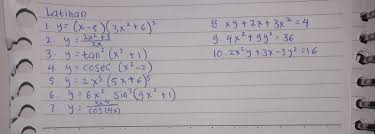 Soal Ttg Turunan Trigonometri Dan Turunan Implisit Brainly Co Id