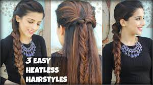 3 Quick Easy Everyday Braided Hairstyles For Medium To Long Hair Heatless Hairstyles Youtube