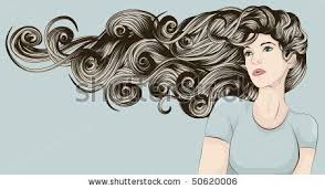 Beautiful Woman With Long Curly Hair Blowing In The Wind By Transfuchsian Via Shutterstock Hair In The Wind Curly Hair Styles How To Draw Hair