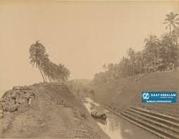 Kerala - Photograph taken about 1900 by the Government photographer, Zacharias D'Cruz of the Varkala Canal, in the erstwhile Travancore. It is one of 76 prints in an album entitled 'Album of