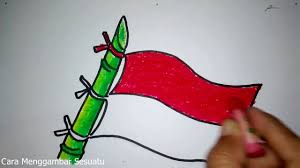 Cara Menggambar Bendera Merah Putih Dan Bambu Runcing Youtube