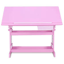 Amazon Com Costzon Adjustable Children Desk Drafting Table Art Craft Drawing Desk W Drawer Pink Kitchen Di Art Drafting Tables Drafting Table Art Table