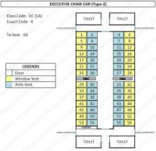 Seat Map Of Executive Chair Car Ec Or 1a Type 2