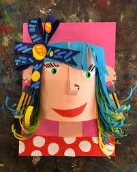 Teacher Example Kind Of Obsessed With These Grade 3 4 Paper Self Portraits Inspired By Krokotak Collage Art Projects Art Activities Elementary Art Projects