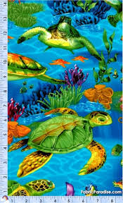 Fish Turtles S937 Ocean Turtle Fabric Turtle