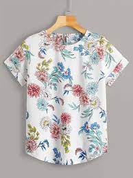 Blouse design house is known for sharing blouse designs,blouse neck designs,latest blouse design,blouse designs images,blouse designs photos. Women Large Floral Print Rolled Cuff Blouse Cuffed Blouse Large Floral Print Rolled Cuff