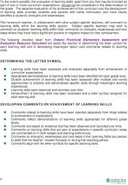 Report card comments should be personalized for each student and provide meaningful feedback to help parents understand their child's progress. Learning Skills Evaluation Of Learning Skills Pdf Free Download