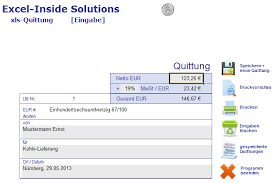 Xls Quittung Tool Zur Erstellung Von Quittungen Excel Inside Solutions