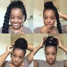Loving This Braided Bun Style Amber Belovely Created Getthelook With Hair Milk Leave In Moisturizer And Kee Hair Milk Natural Hair Styles Natural Hair Updo