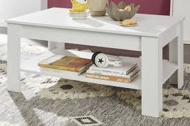 Weiße landhaustische mit schublade finden sie genauso einfach wie tische mit weißem holzgestell und. Couchtisch Anderson Pinie Weiss 110 Cm Mit Ablage