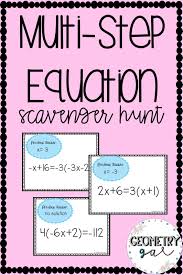Multi Step Equation Scavenger Hunt Algebra Activities High School High School Math Activities High School Algebra
