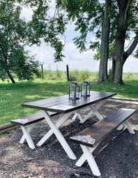 Picnic Table Makeover Picnic Table Makeover Table Makeover Farmhouse Picnic Table