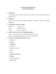 Adapun sistematika penulisan review jurnal ialah yang merupakan berikut : Microsoft Word Format Analisis Jurnal Docx