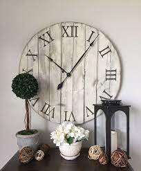 Large Wall Clock True White Above Fireplace Decor Etsy Diy Clock Wall Oversized Wall Clock Rustic Oversized Wall Clock