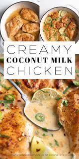 Creamy Coconut Milk Chicken Recipe One Skillet The Forked Spoon Recipe Chicken Recipes Recipes Coconut Lime Chicken