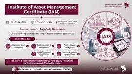 Institute of Asset Management Certificate at Qatar Society of Engineers