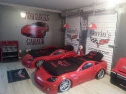 Gavin And Gabriel S Corvette Themed Room Cars Room Garage Theme Bedroom Car Themed Bedrooms