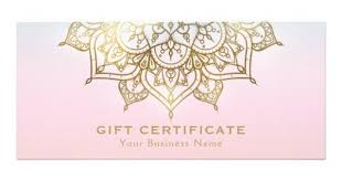 Gold Mandala Pink Peach Modern Gift Certificate Zazzle Com Gold Mandala Gift Certificates Gift Voucher Design