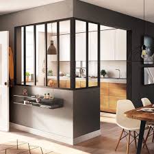 Verrieres D Atelier Pour Une Cuisine Presque Fermee Leroy Merlin En 2020 Cuisine Verriere Separation Cuisine Salon Amenagement Maison