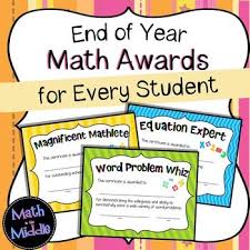 End Of Year Math Awards For Every Student Common Core Math Middle School Math Middle School Math