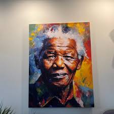 Nelson Mandela Wall Art, Iconic Leader Portrait, Print