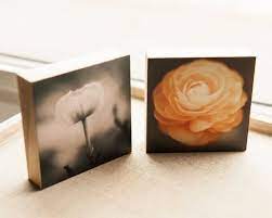 3x3 Inch Ready To Hang Wood Photo Block Your Choice Of Etsy Wood Photo Blocks Wood Mounted Prints Wire Picture Holders