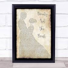 Amazon.com: Beauty and The Beast Man Lady Dancing Song Lyric Quote Print :  Home & Kitchen