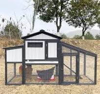 Buy Chicken Coop Outdoor, Two-Story Wooden Hen House Nesting Boxes With  Large Outdoor Galvanized Wire Me Ventilation Door Removable Tray Ramp