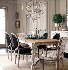 Why not bring that color to your dining room too? Love The Idea Of Having 2 Different Accent Chairs Pretty Dining Room French Dining Furniture French Dining Tables