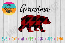 Download Buffalo Plaid Grandma Bear Svg Family Svg Svg File Dxf 318693 Svgs Design Bundles