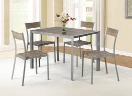 Maybe you would like to learn more about one of these? Contemporary Metal And Weathered Brown Wood 5 Piece Dining Table Set With 4 Chairs Christies Home Living