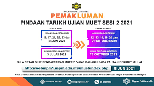 Pendaftaran muet sesi 2 julai 2021 secara online. Muet Session 2 Has Been Postponed Frassa Intellect Facebook