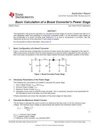 Take the amount of time the component is running. Basic Calculation Of A Boost Converter S Power Texas Instruments