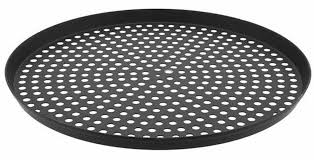 Pizza Pan With Perforated Holes 12 In Round Bottom Hard Anodized Aluminum Baking Lloydpans In 2020 Pan Pizza Deep Dish Pizza Pan Pan
