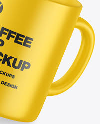 Matte Coffee Cup Mockup In Cup Bowl Mockups On Yellow Images Object Mockups