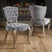 Campo Tufted Grey Fabric Dining Chairs Set Of 2 Walmart Com Fabric Dining Chairs Velvet Dining Chairs Tufted Dining Chairs