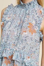 More than 5 mio products · 95% customer satisfaction Floral Smock Neck Ruffle Top The Ootd Boutique