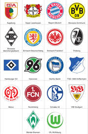 Find out which football teams are leading the pack or at the foot of the table in the german bundesliga on bbc sport. Fussball Deutsche Bundesliga Teamabzeichen 2013 14 Infographic