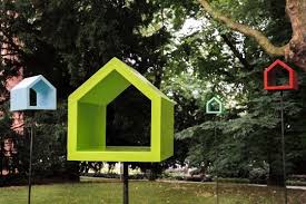 Tischlerei Sommer Vogelhaus Aus Holz Farbig Lasiert Vogelhaus Garten Design Vogelfutterhaus Diy Vogelhaus Moderne Vogelhauser Vogelhauschen