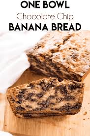 One Bowl Chocolate Chip Banana Bread The Salty Marshmallow Recipe Chocolate Chip Banana Bread Banana Chocolate Chip Banana Bread
